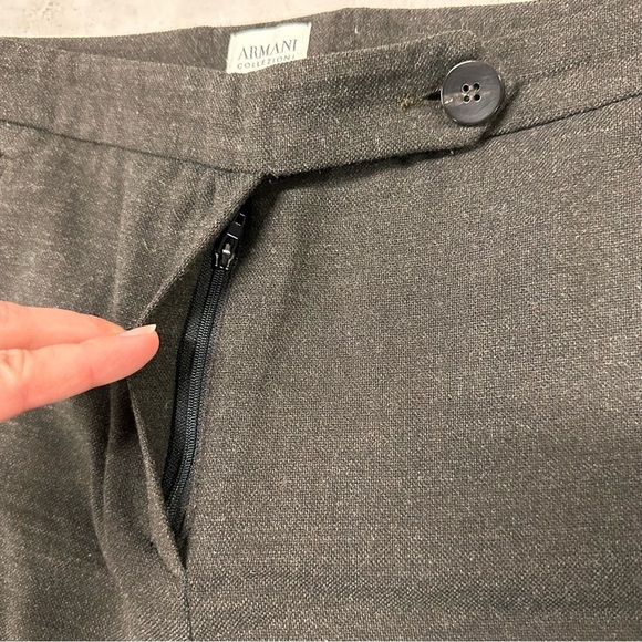 Armani Collezioni Women’s Size 8 Brown Wide Leg Trousers Virgin-Wool - Picture 14 of 14